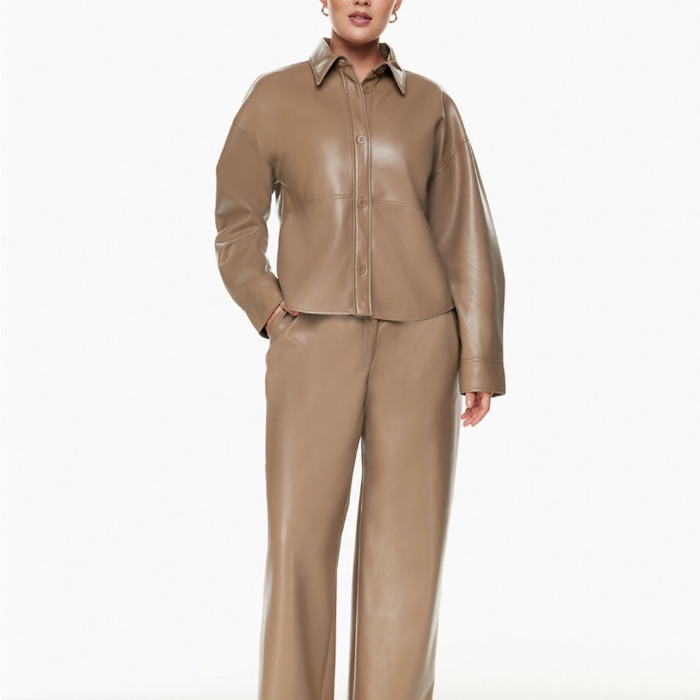 Aritzia Babaton Pelli Vegan Leather Hip Shirt Jacket